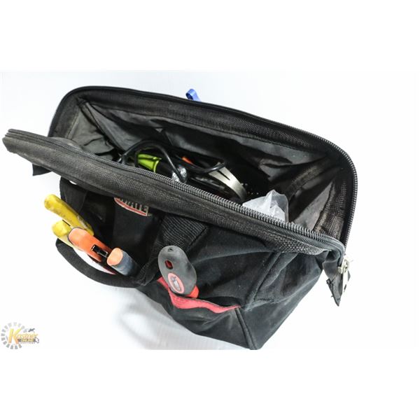 JOBMATE BLACK CANVAS TOOL BAG FULL OF