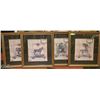 Image 1 : LOT WITH 4 GOLD TONE FRAMED ANIMAL PICTURES