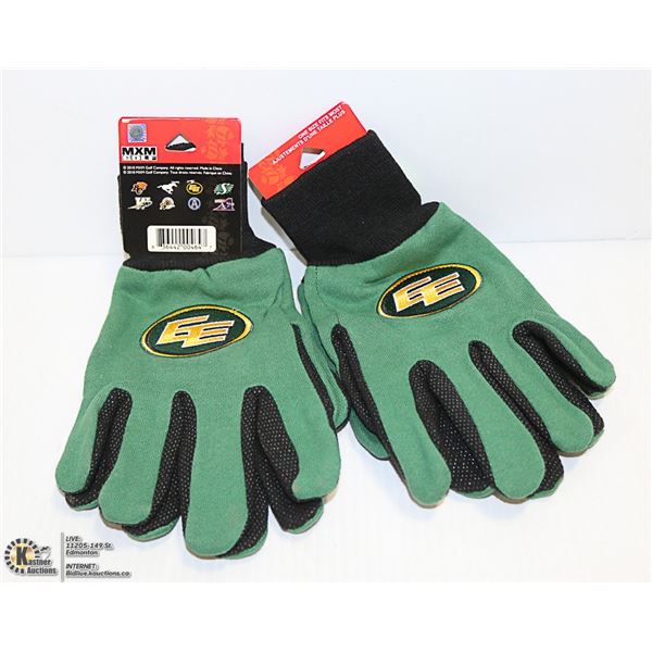 TWO PAIRS OF EDMONTON ESKIMO TEAM GLOVES