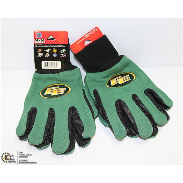 TWO PAIRS OF EDMONTON ESKIMO TEAM GLOVES