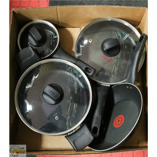 BOX WITH 7-PC T-FAL POT & PAN SET WITH