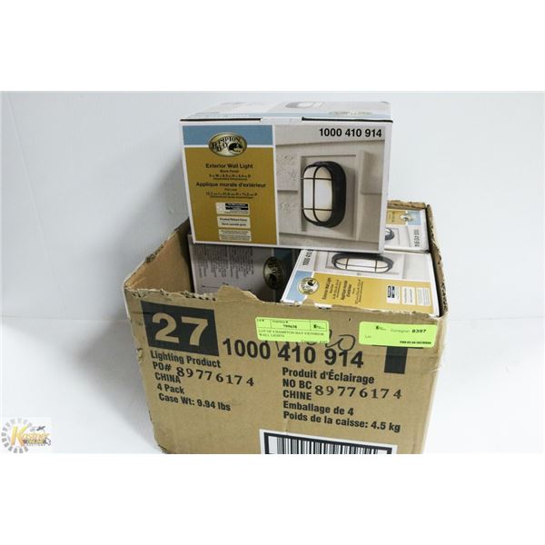 LOT OF 4 HAMPTON BAY EXTERIOR WALL LIGHTS