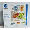 Image 1 : NEW IDESIGN 4 PC FRIDGE / FREEZER BIN SET