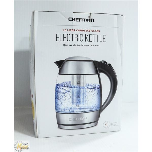 NEW CHEFMAN 1.8 L CORDLESS KETTLE W/ TEA INFUSER