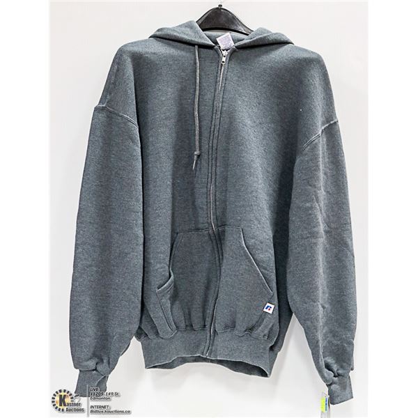 NEW GREY RUSSELL ATHLETIC HOODIE WITH