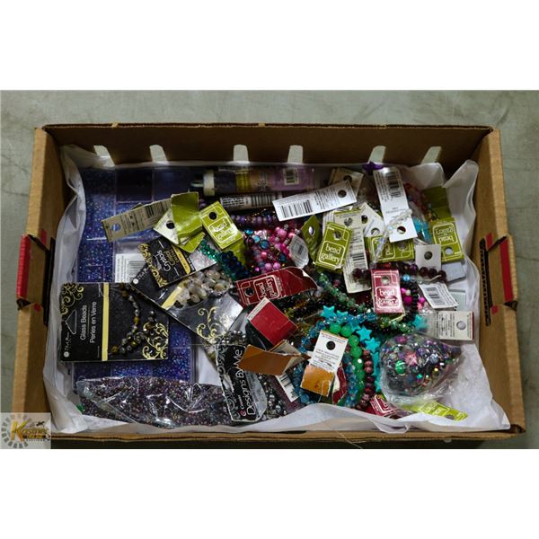 FLAT OF NEW ARTS & CRAFTS BEADS -