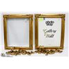 Image 1 : PAIR VINTAGE GOLD ORNATE PICTURE FRAMES WITH GLASS