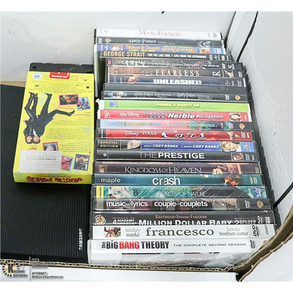 SAMSUNG BLU-RAY PLAYER WITH DVDS