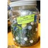 Image 1 : LARGE PICKLE JAR WITH OLD GLASS MARBLES
