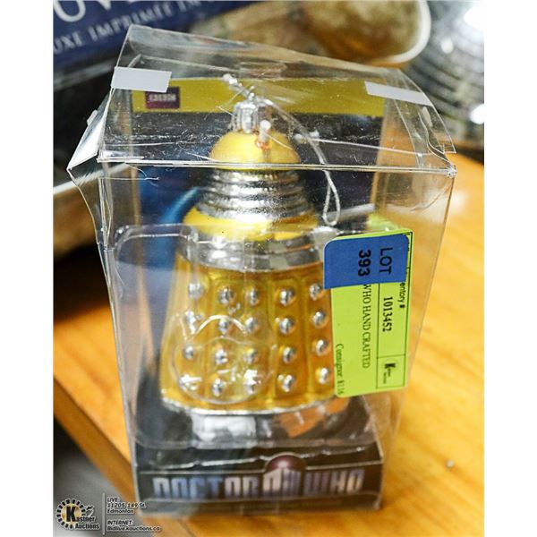 DOCTOR WHO HAND CRAFTED GLASS ORNAMENT