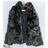 Image 1 : BLACK FUR COAT SIZE LARGE