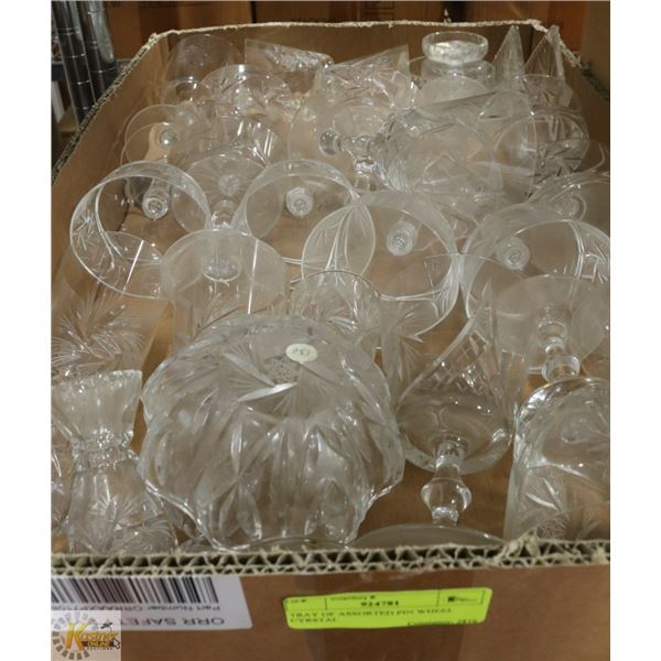 TRAY OF ASSORTED PIN WHEEL CYRSTAL