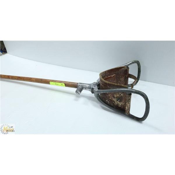 ANTIQUE LEATHER SEAT CANE