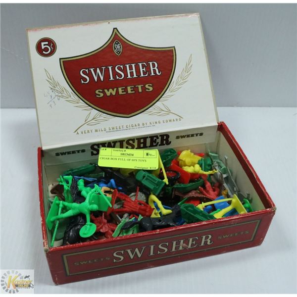 CIGAR BOX FULL OF 60'S TOYS