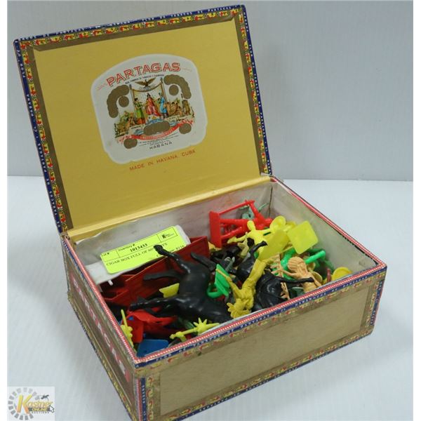 CIGAR BOX FULL OF 60'S TOYS