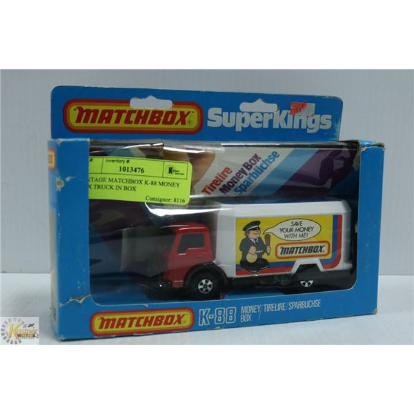 VINTAGE MATCHBOX K-88 MONEY BOX TRUCK IN BOX