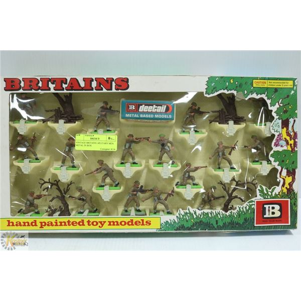 VINTAGE BRITAINS MILITARY MEN METAL IN BOX