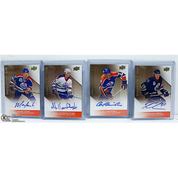 LOT OF 4 UPPER DECK SIGNED EDMONTON OILERS