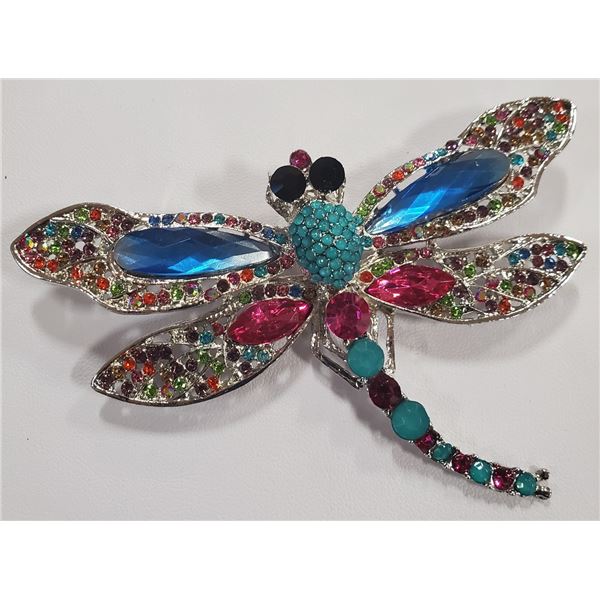 RHINESTONE DRAGONFLY BROOCH