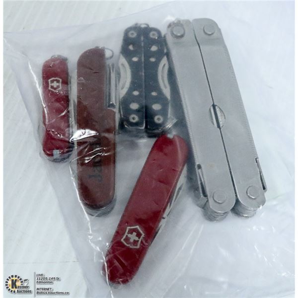 LOT OF MULTI TOOLS AND KNIVES - VARIOUS SIZES