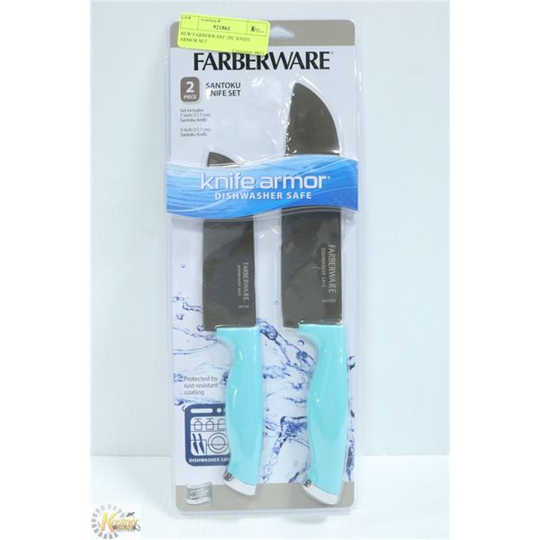 NEW FARBERWARE 2PC SANTOKU KNIFE SET