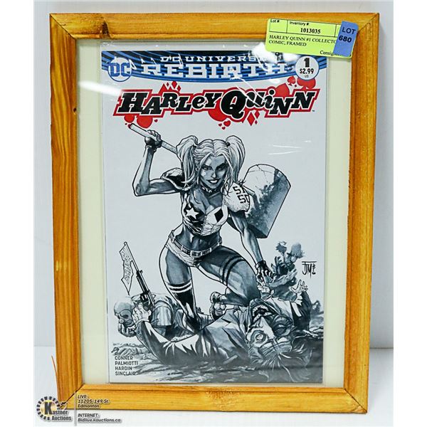 HARLEY QUINN #1 COLLECTOR COMIC, FRAMED