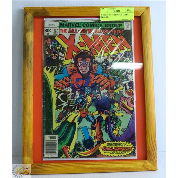 X-MEN #107 COLLECTOR COMIC, FRAMED
