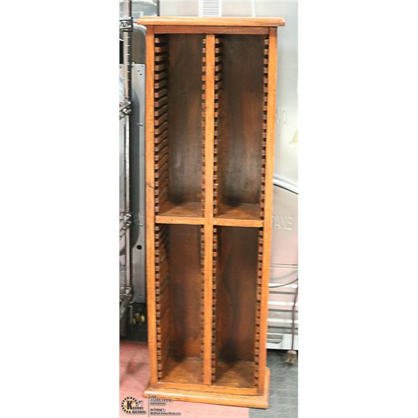 SOLID WOOD CARVED CD RACK