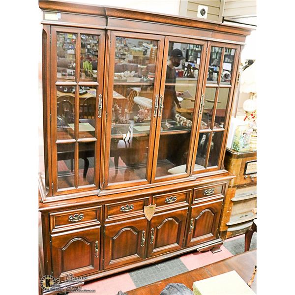 GIBBARD SOLID MAHOGANY FLAT WALL CHINA CABINET