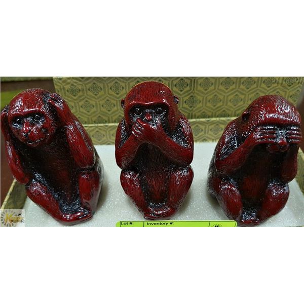 FINE QUALITY HEAR, SPEAK, SEE NO EVIL MONKEY TRIO