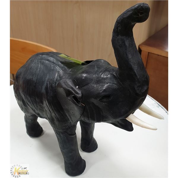 HANDCRAFTED LEATHER ELEPHANT STATUE
