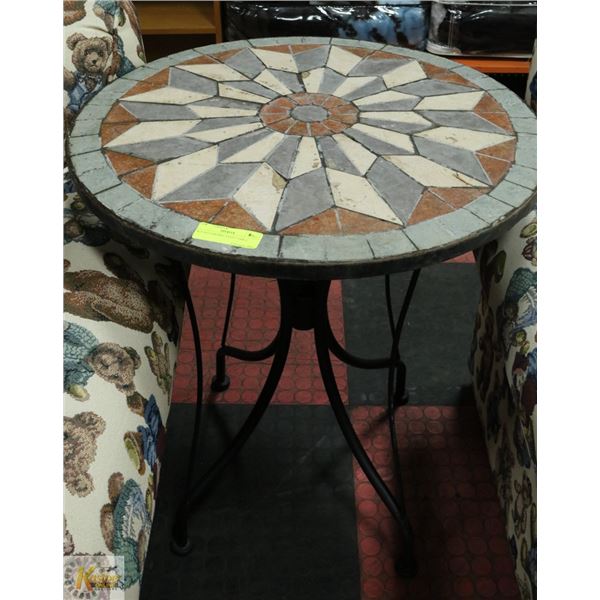 ROUND CERAMIC PATIO TABLE