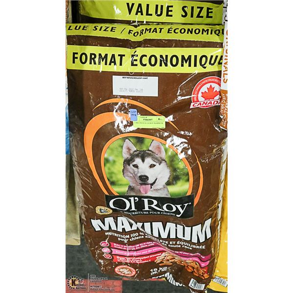 TWO 18KG BAGS OF OL'ROY MAXIMUM