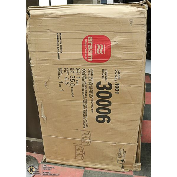 NEW OLD STOCK METAL QUEEN SIZE HEAD & FOOT BOARD