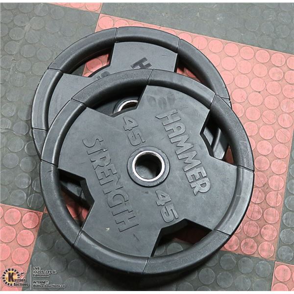 LOT WITH 2 HAMMER STRENGHT 45LBS WEIGHTS