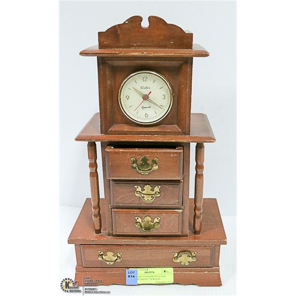 JEWELERY STAND WITH CLOCK MADE IN JAPAN