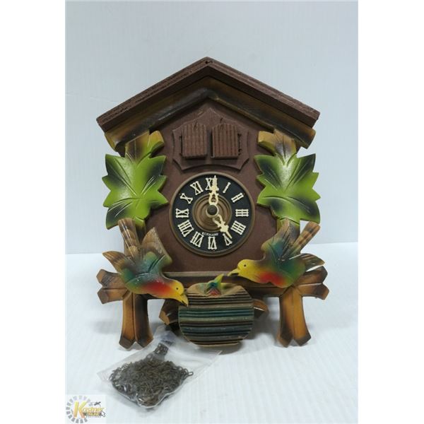 WEST GERMAN WOOD CUCKOO CLOCK BLACK FOREST