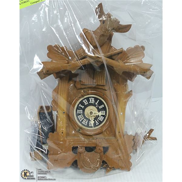 WEST GERMAN WOOD CUCKOO CLOCK BLACK FOREST