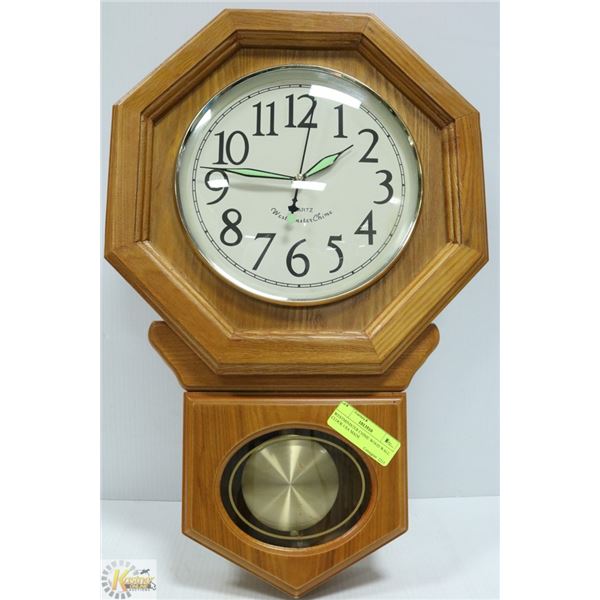 WESTMINISTER CHIME WOOD WALL CLOCK USA MADE