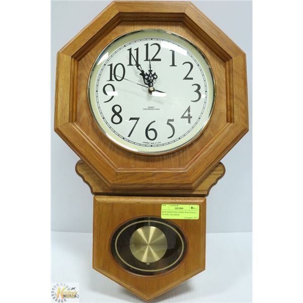 WESTMINISTER CHIME WOOD WALL CLOCK USA MADE