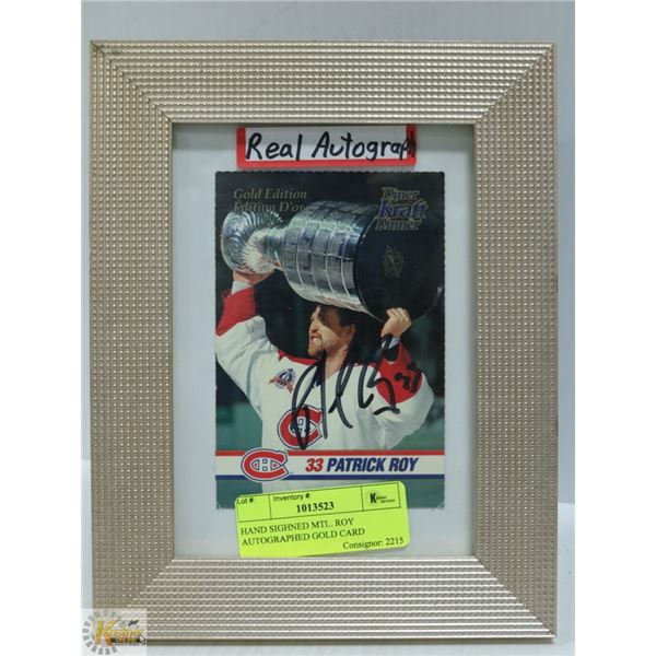 HAND SIGNED MONTREAL ROY AUTOGRAPHED GOLD CARD