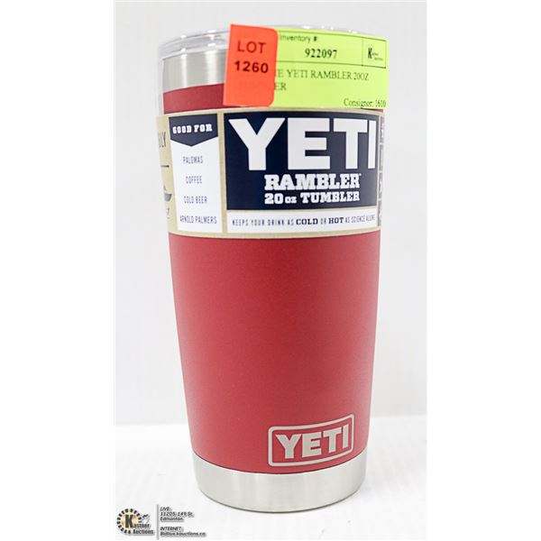 GENUINE YETI RAMBLER 20OZ TUMBLER