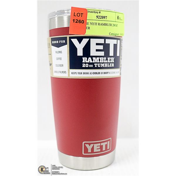 GENUINE YETI RAMBLER 20OZ TUMBLER