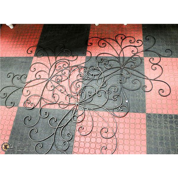 LOT OF 3 WROUGHT IRON WALL HANGINGS