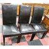 Image 1 : 3 BLACK LEATHERTTE CHAIRS