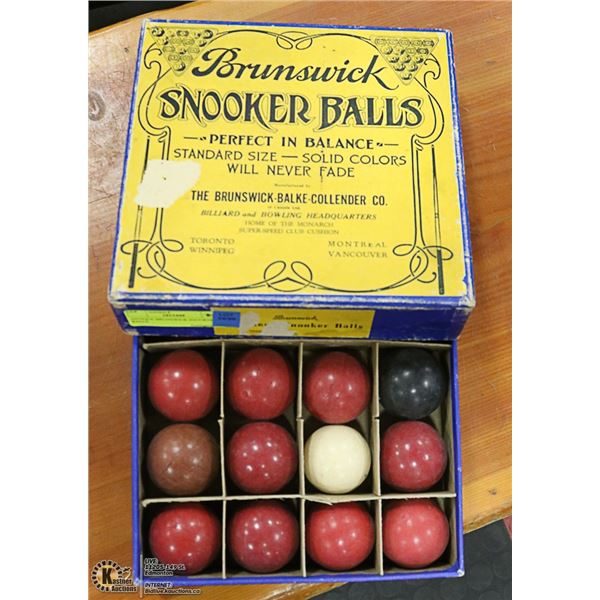 VINTAGE BRUNSWICK SNOOKER BALLS