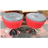 Image 1 : LOT OF 2 BLACK & RED CHROME BASE STOOLS