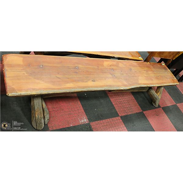 APPROX. 8' RUSTIC LOG BENCH
