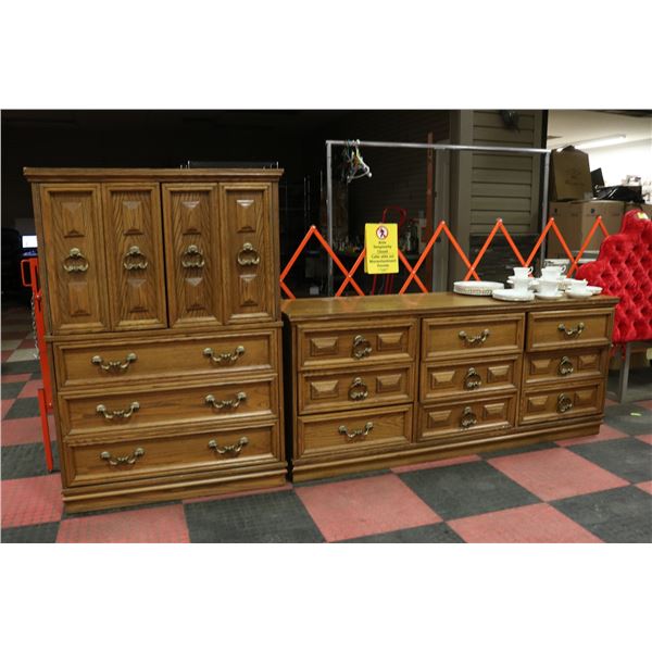 LOT OF 2 WOODEN DRESSERS 72 X 18 X 31 AND