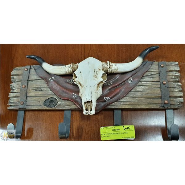 NEW LONGHORN SKULL & RED BANDANA